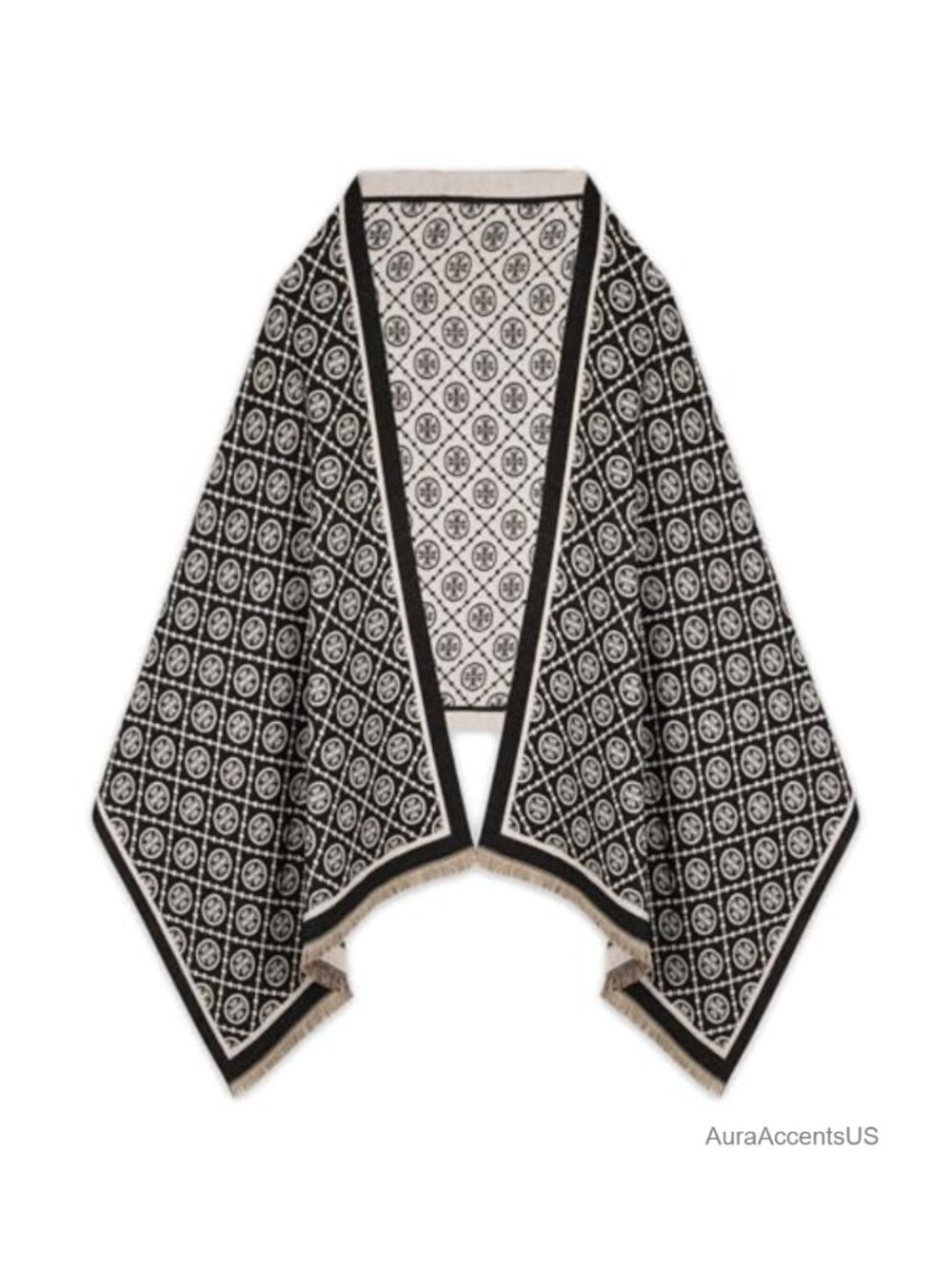 Acrylic Wool Cashmere Double-Sided Shawl Wrap Poncho Cape